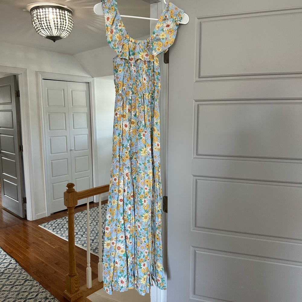 Dress Forum Floral Maxi Dress - Blue and Yellow